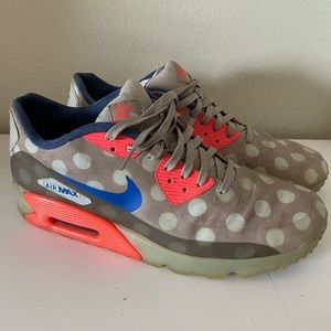Nike Air Max 90 Ice City Qs Nyc Stone Hyper Cobalt Men Shoes 667635-001 Sz 10.5